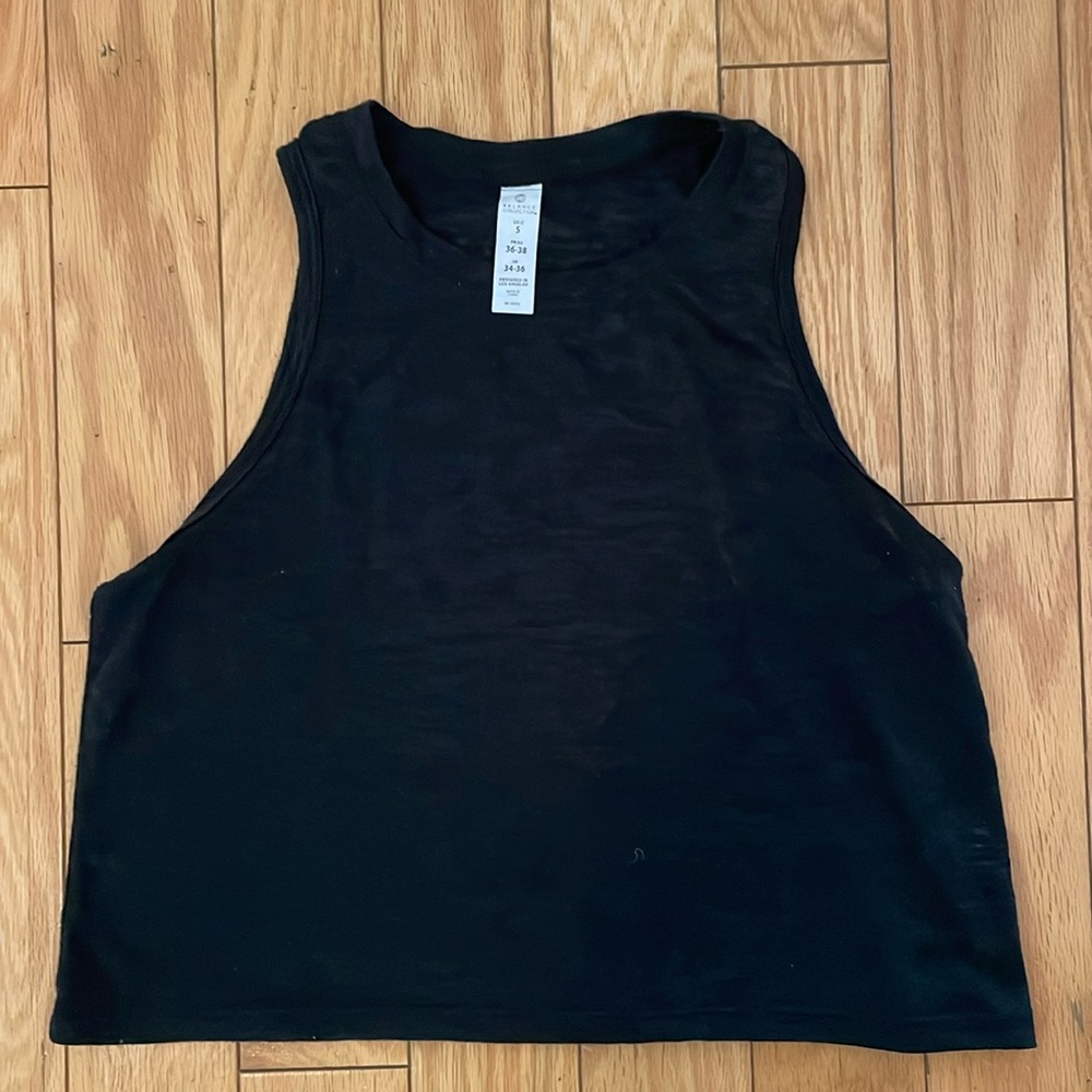 Balance collection High neck cropped black top size small